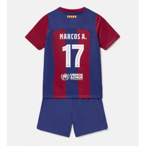 Barcelona Marcos Alonso #17 Domaci Dres za Dječji 2023-24 Kratak Rukavima (+ kratke hlače)